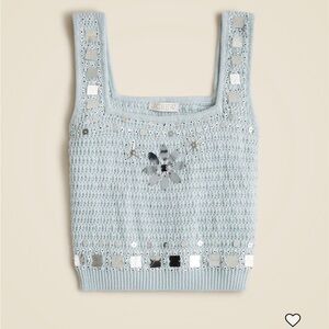 J. Crew Sky Blue Sequin Sweater Tank Top